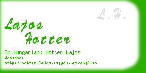 lajos hotter business card